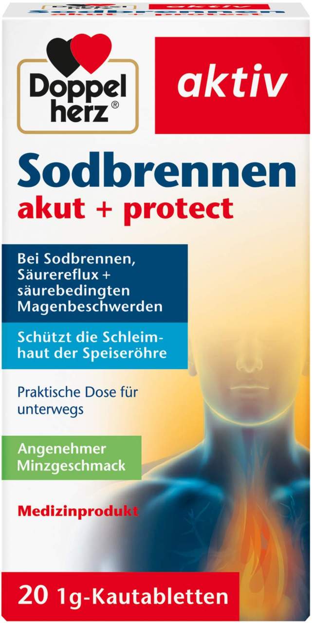 Doppelherz Aktiv Sodbrennen Akut + Protect 20 Kautabletten