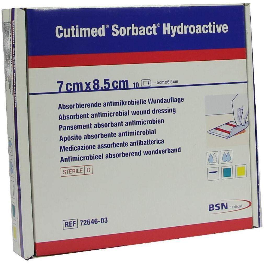 Cutimed Sorbact Hydroactive Kompressen 7x8,5cm