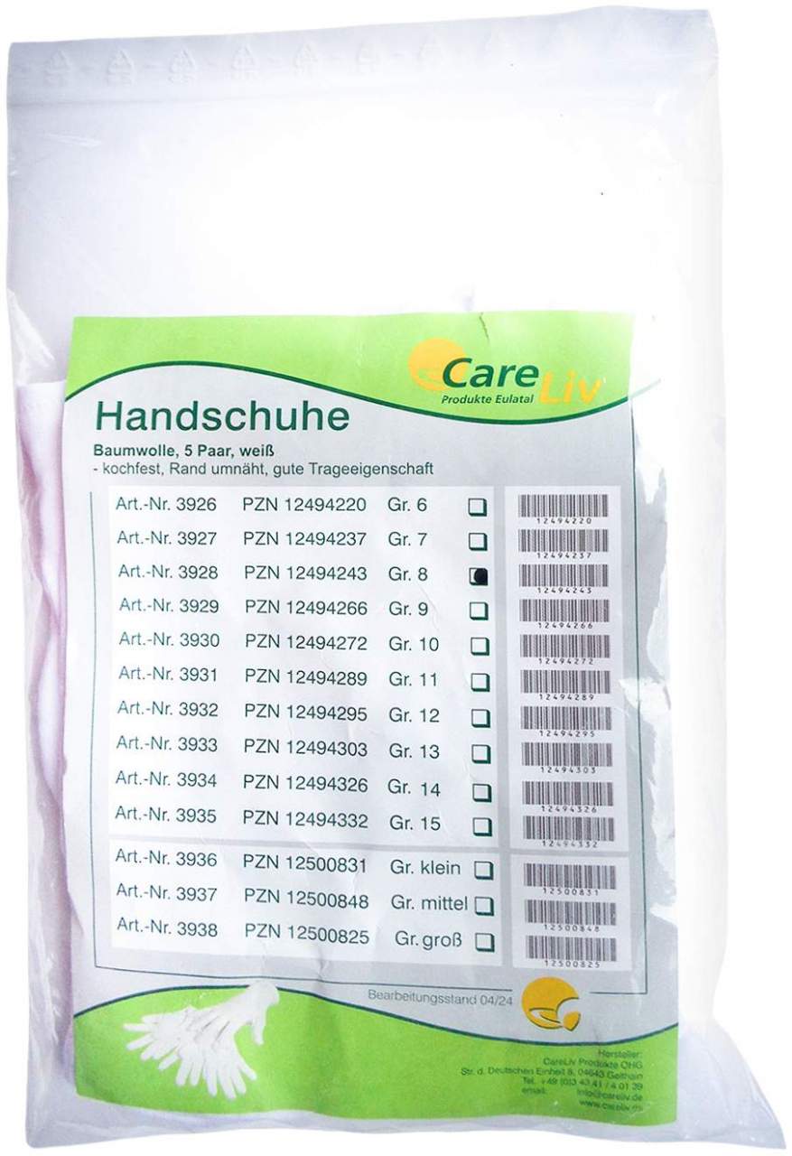 Handschuhe Baumwolle Gr.8