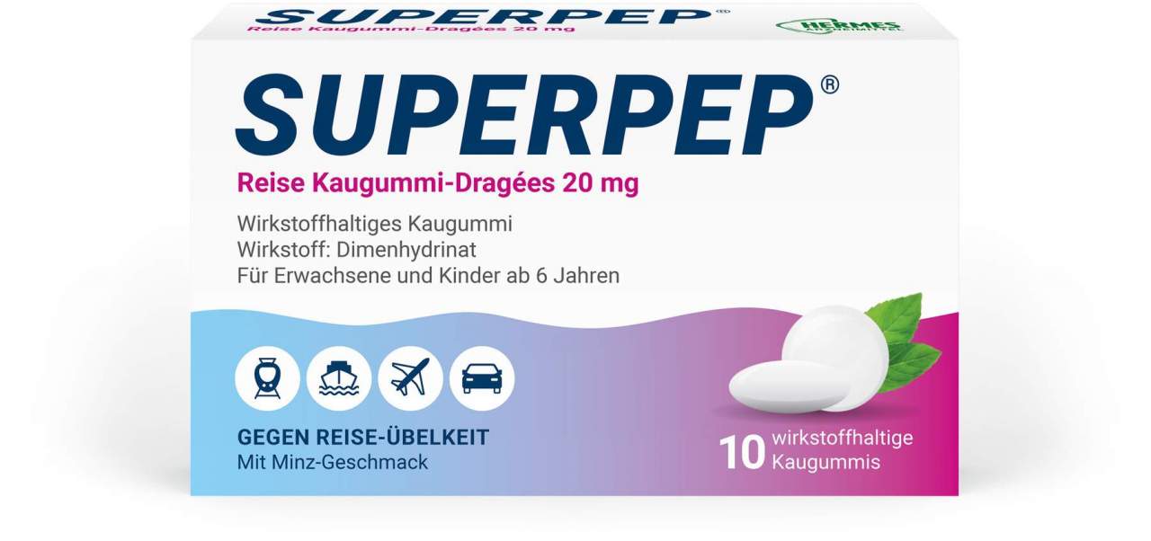 Superpep wirkstoffhaltiges Kaugummi 20 mg 10 Stück