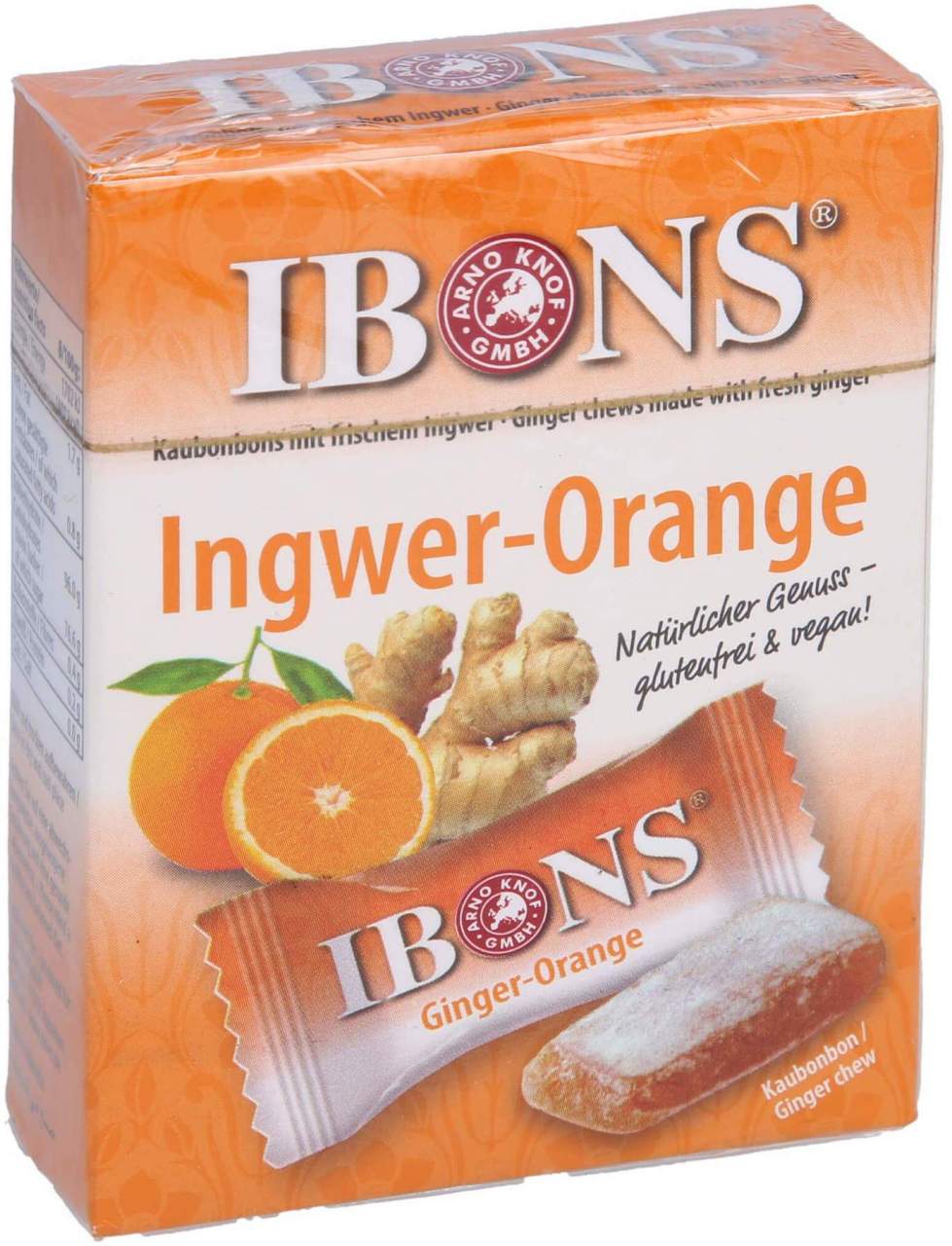 Ibons Ingwer Orange Box Kaubonbons 60 G