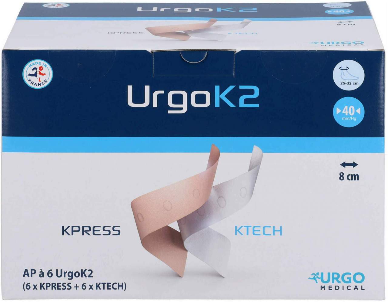 Urgok2 Kompr. Syst. 8 cm Knöchelumf. 25 - 32 cm 6 Stück
