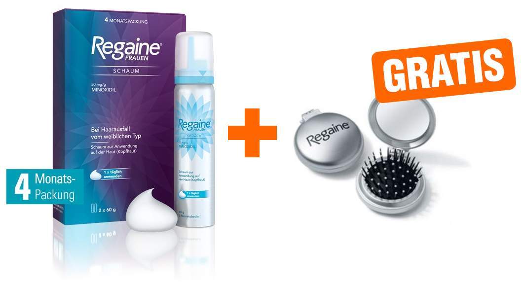 Regaine Frauen Schaum 2x60ml + gratis Haarbürste