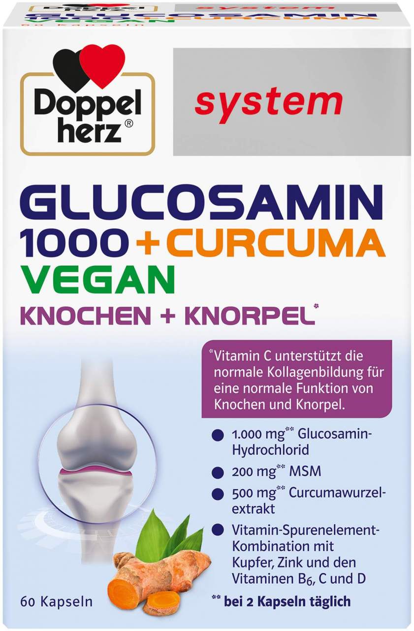 Doppelherz System Glucosamin 1000 + Curcuma Vegan 60 Kapseln