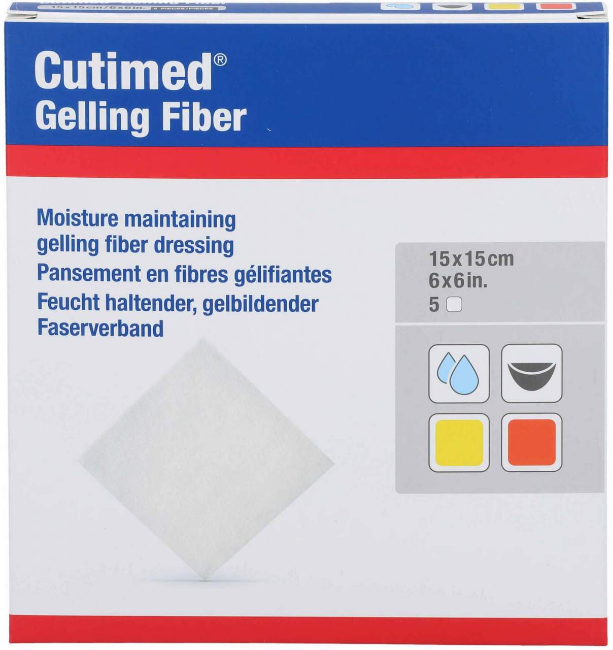 Cutimed Gelling Fiber Kom.15x15 cm Hydrofaserverb.