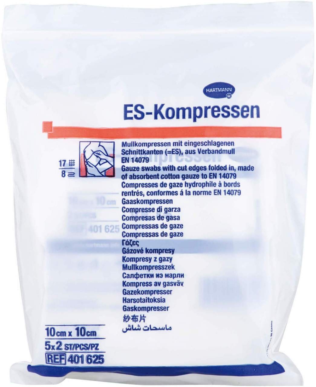 Es Kompressen Steril 8 Fach 7,5 X 7,5 cm 5 X 2 Kompressen