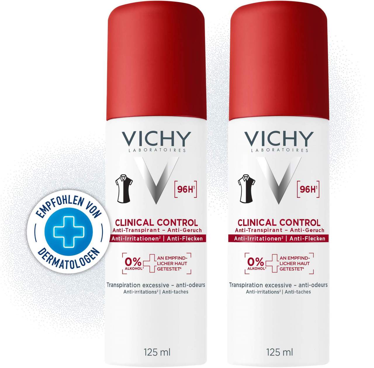 Vichy Clinical Control Deo Spray 96h Doppelpack 2 x 125 ml Spray - Anti Transpirant