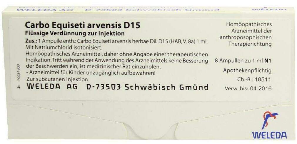 Weleda Carbo Equiseti Arvensis D15 8 X 1 ml Ampullen