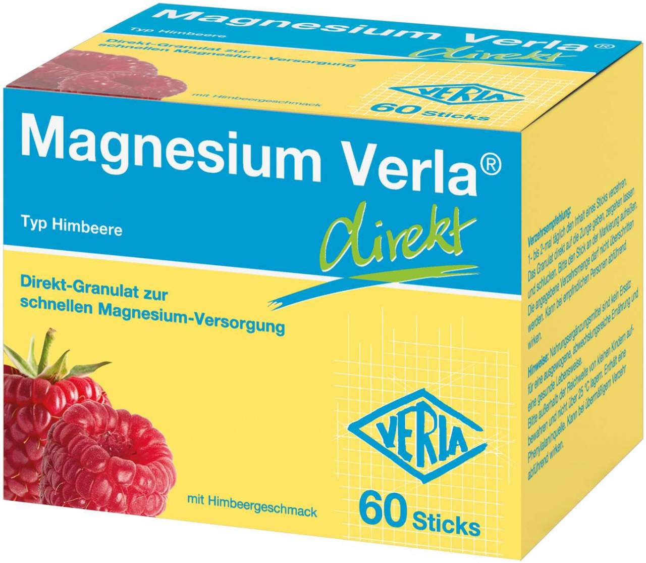 Magnesium Verla Direkt Himbeere 60 Granulatbeutel