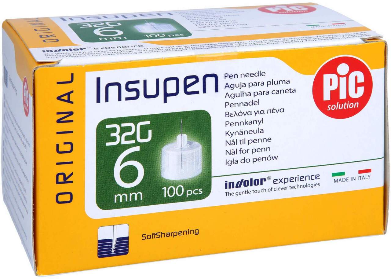Insupen Pen-Nadeln Original 32 G 0,23 X 6 mm 100 Stück