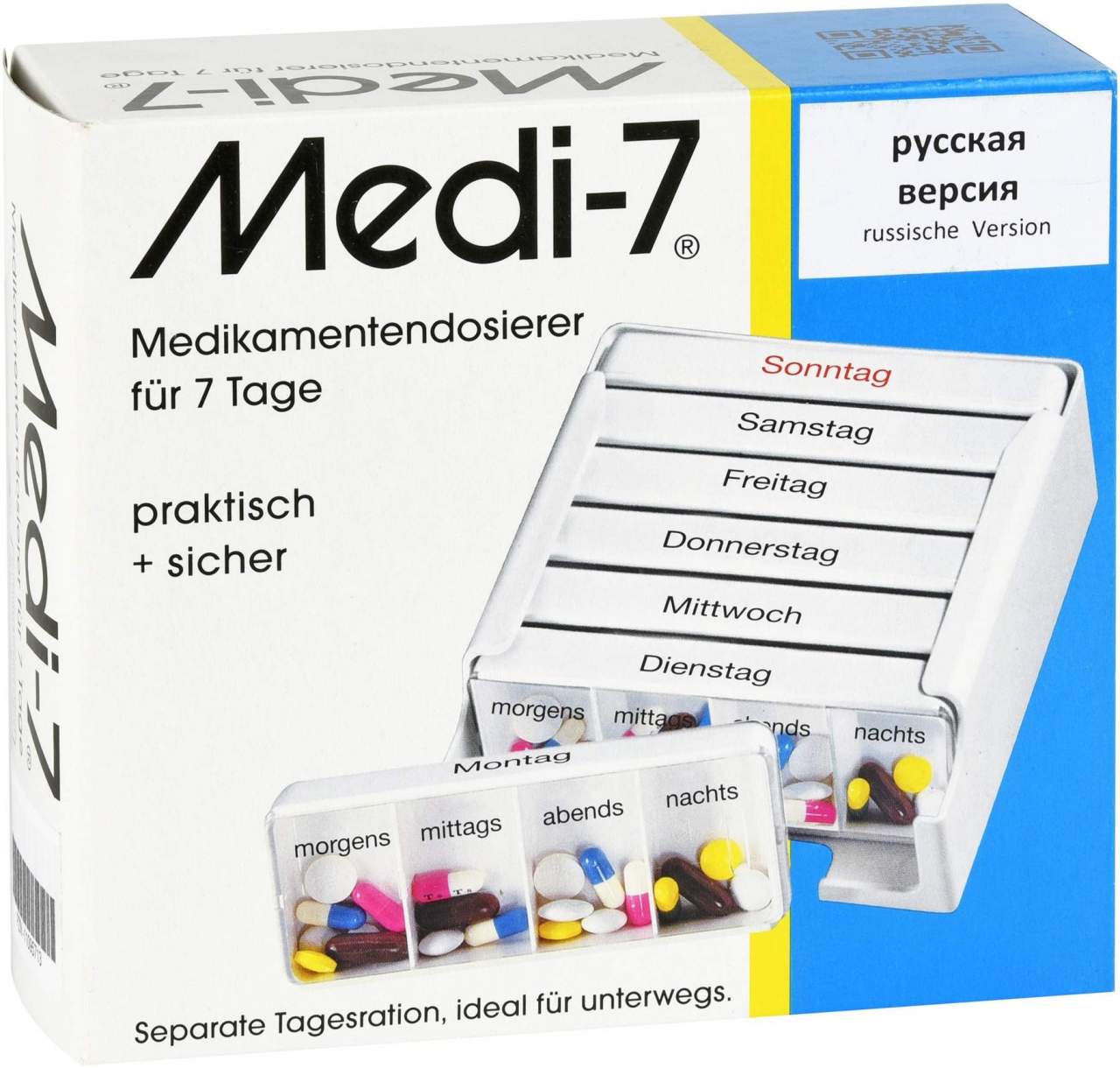 Medi 7 Medikamentendosierer Für 7 Tage Weiß Mit Russischer...
