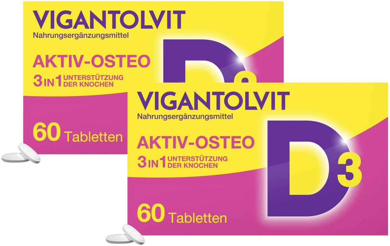 Vigantolvit Vitamin D3, K2 und Calcium 2 x 60 Filmtabletten