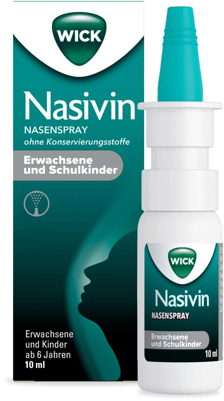 Wick Nasivin Nasenspray ohne Konservierungsstoffe Erwachsene und Schulkinder 10 ml