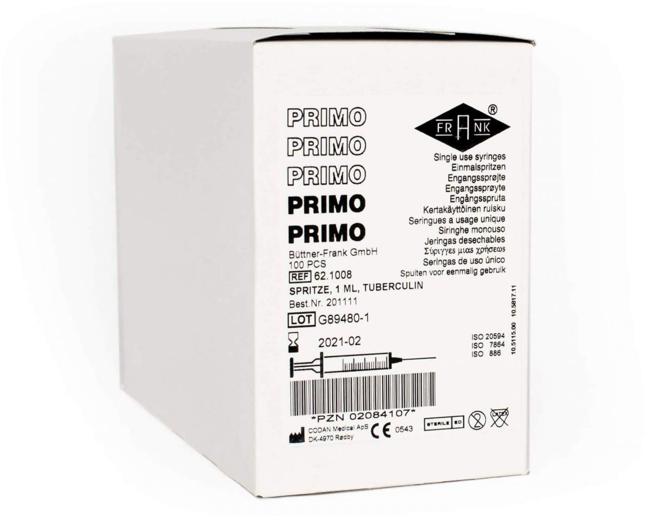 Primo Tuberkulinspritze Luer 100 X 1 ml