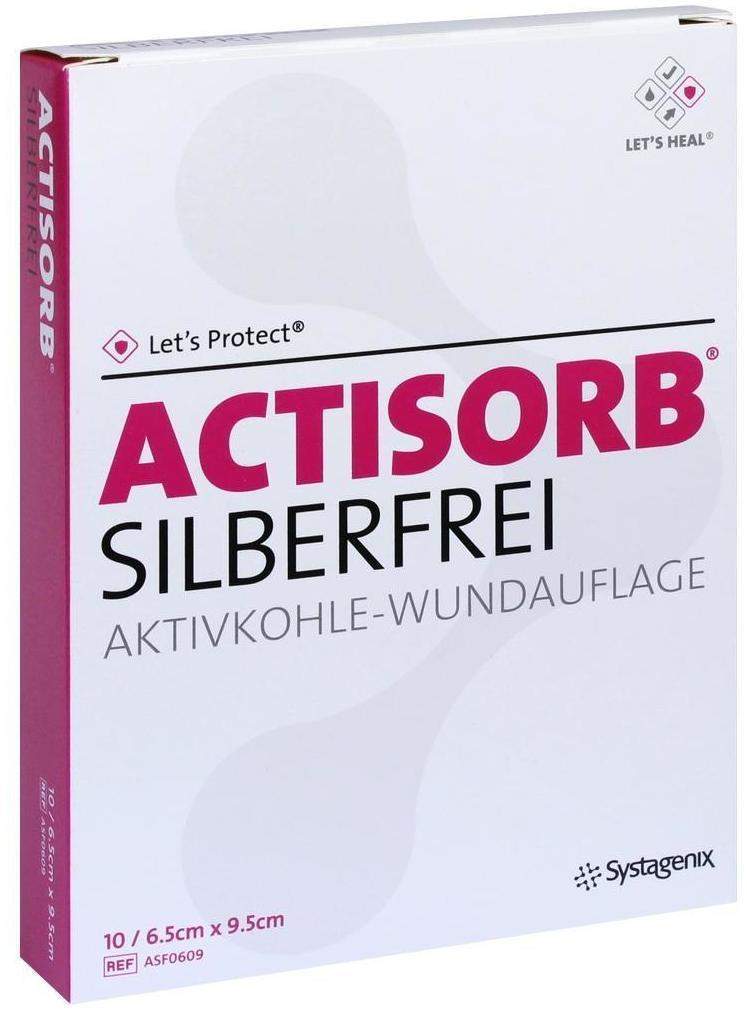 Actisorb Silberfrei 6,5 X 6,5 cm 10 Kompressen