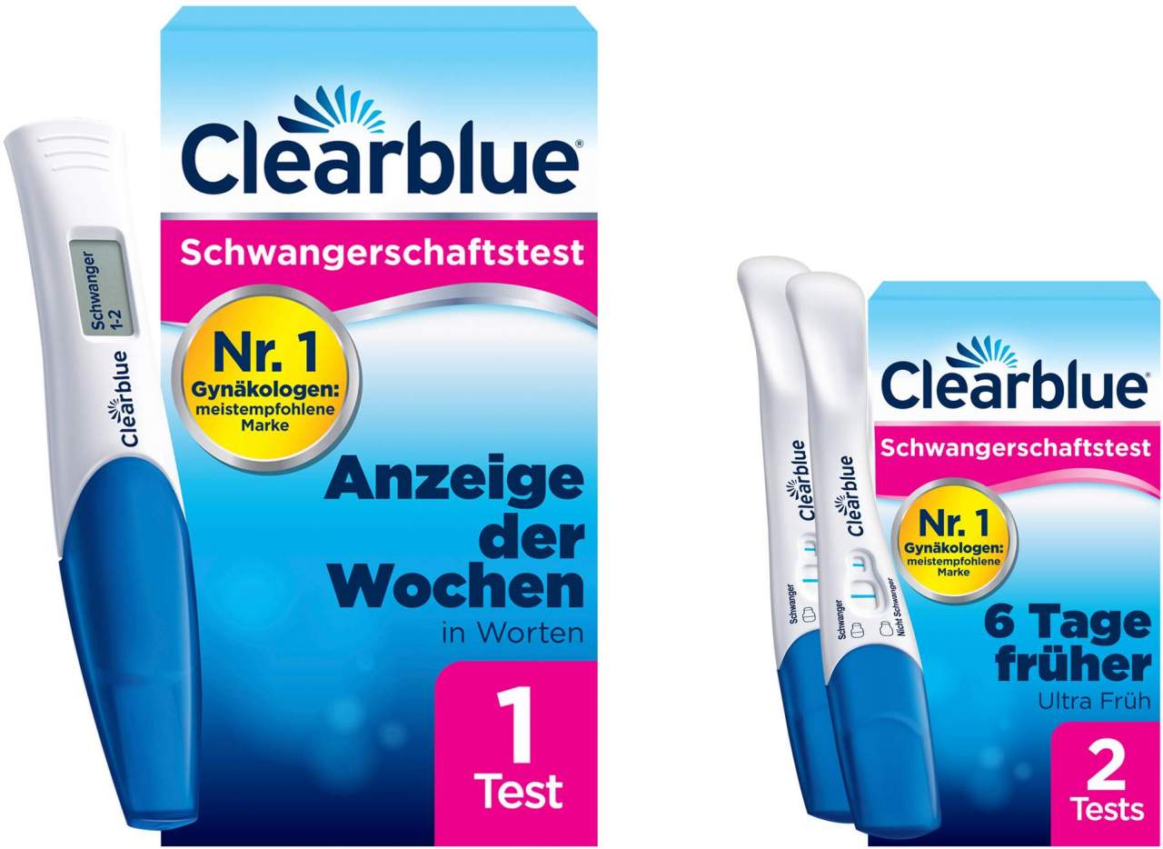 Clearblue Schwangerschaftstest digital mit Wochenbestimmung 1 St + Clearblue Schwangerschaftstest frühe Erkennung 2 St