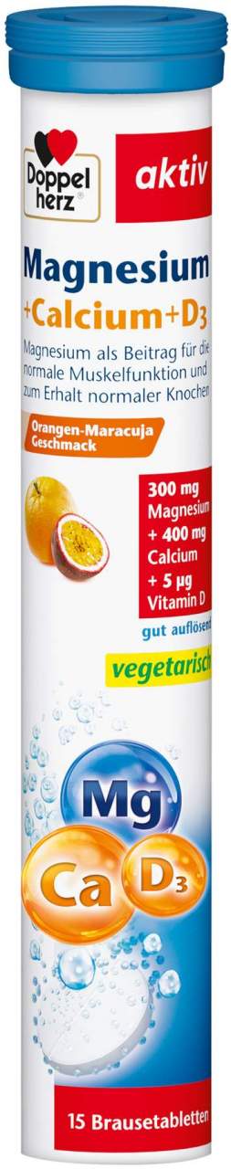 Doppelherz Aktiv Magnesium + Calcium + D3 15 Brausetabletten