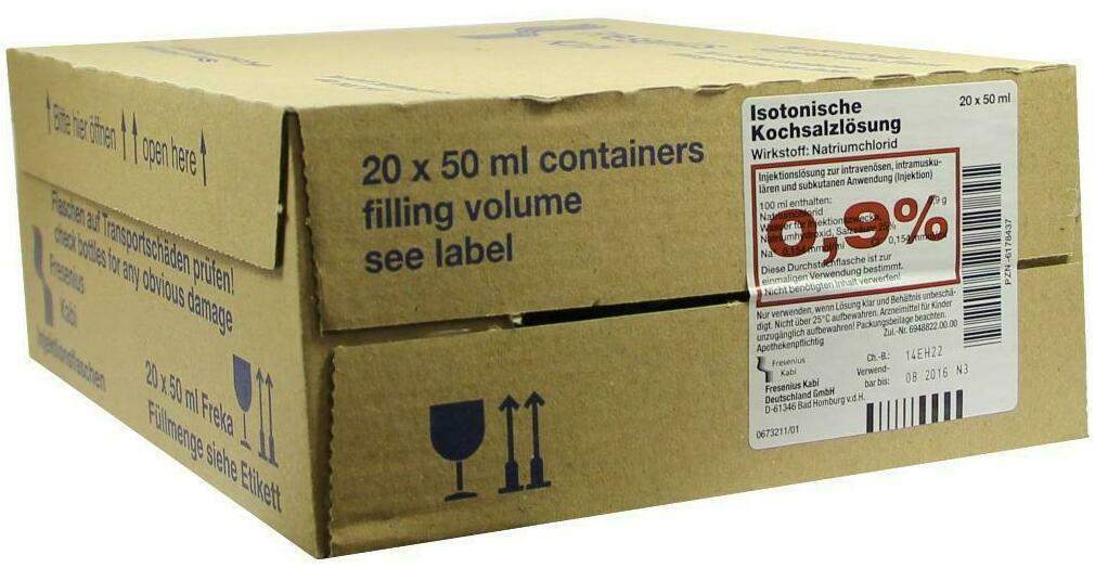 Isotonische Kochsalzlösung 0,9 % 20 X 50 ml