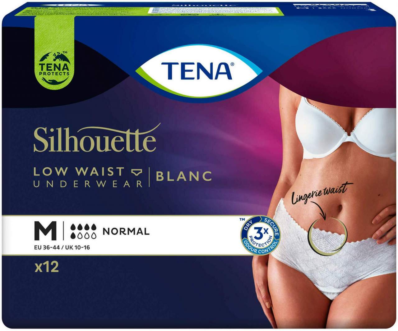 Tena Silhouette Normal M Blanc 4 X 12 Stück