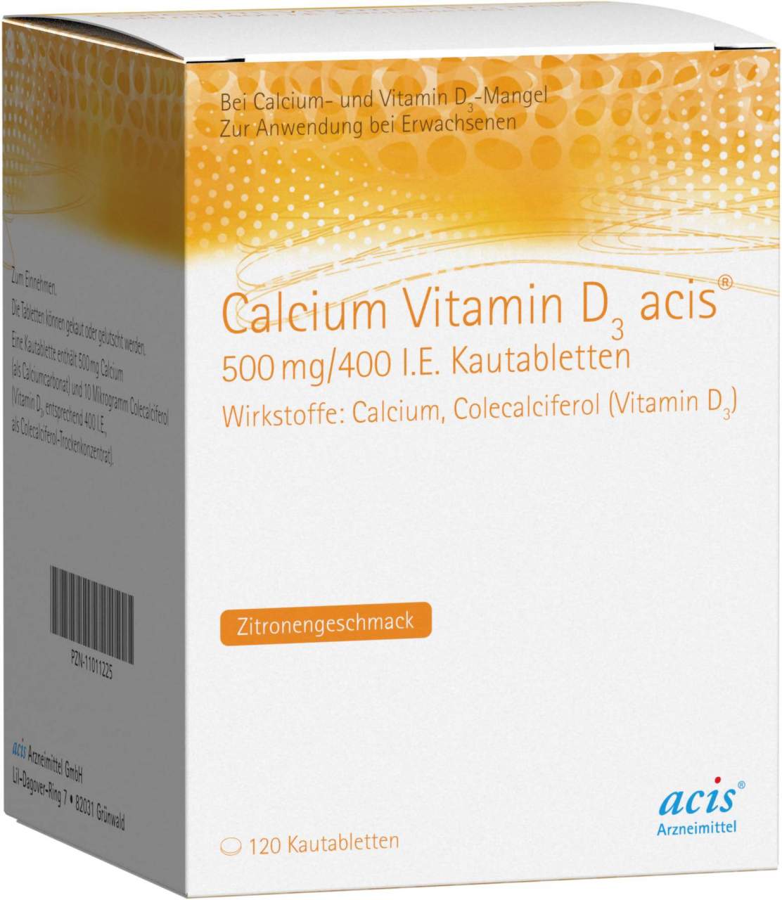 Calcium Vitamin D3 Acis 500 mg und 400 I.E. 120 Kautabletten