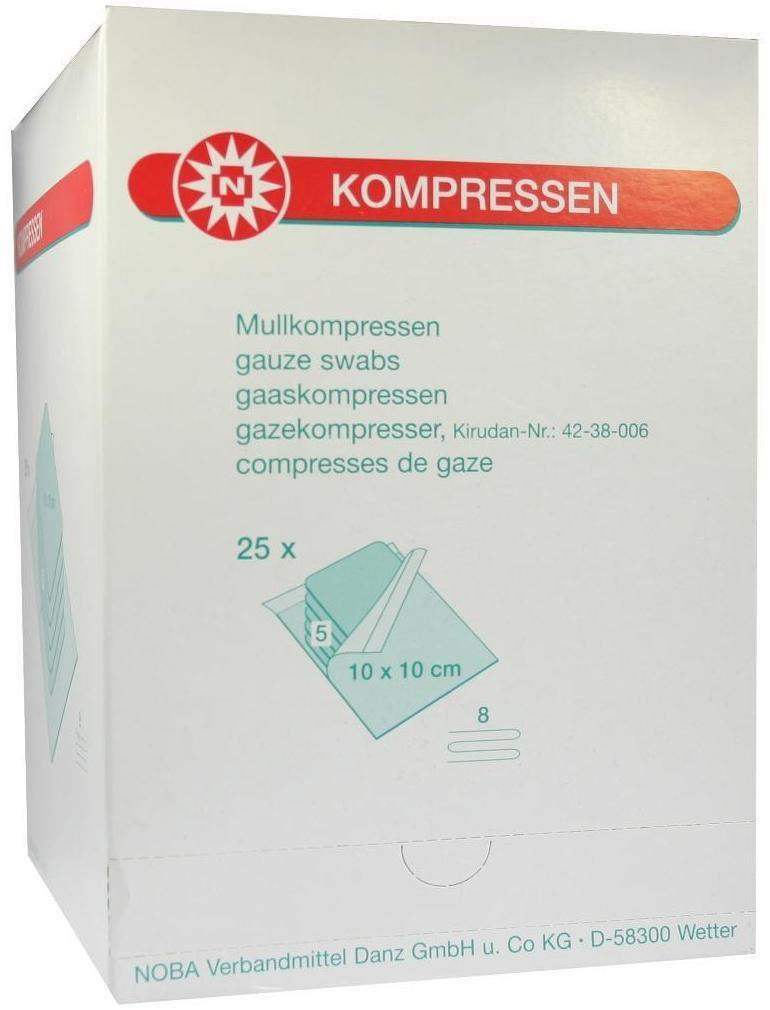Mullkompressen 10 X 10 cm 8-Fach Steril 25 X 5 Kompressen