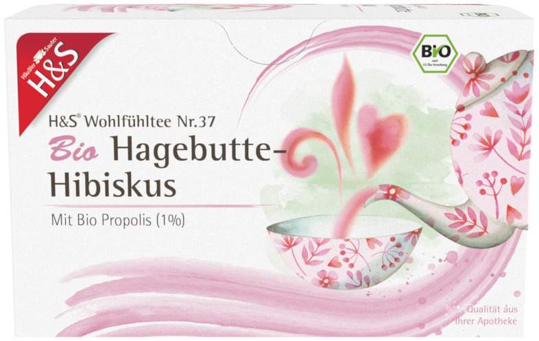 H&S Bio Hagebutte - Hibiskus Filterbeutel 20 X 3 G