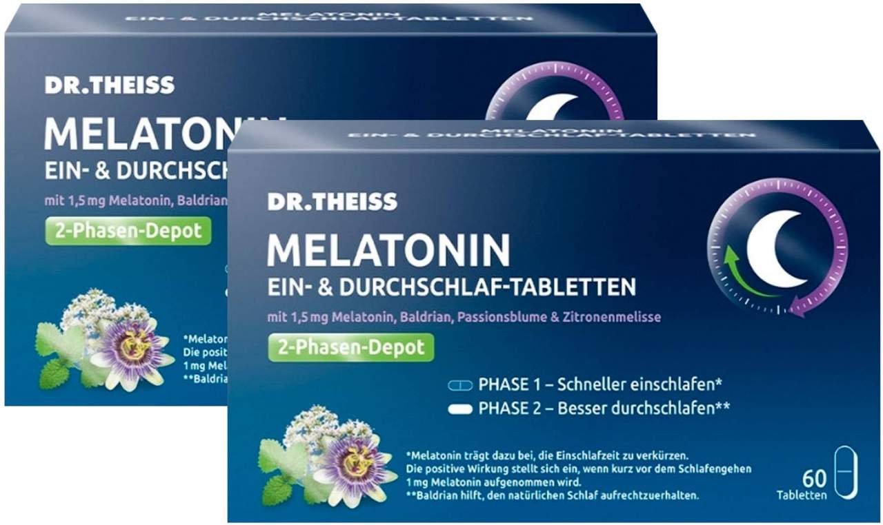 Dr.Theiss Melatonin Ein- & Durchschlaf Tabletten 2 x 60 Stück