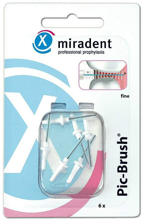 Miradent Interdentalbürste Pic-Brush Fine Weiß 6 Stück