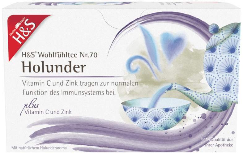 H&S Holunder M.Vitamin C und Zink Filterbeutel 20 X 2,5 G