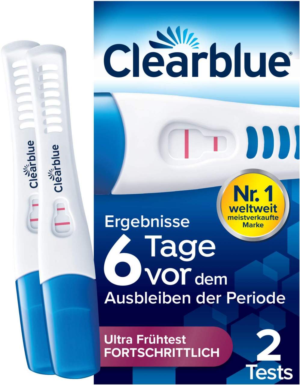 Clearblue Schwangerschaftstest 6 Tage vorher 2 Hormone 2 Stück