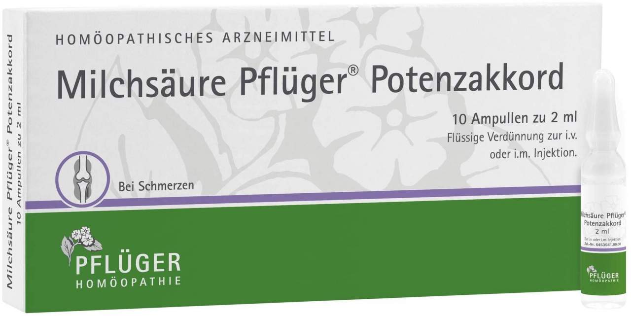 Milchsäure Pflüger Potenzakkord Inj.-Lsg.Amp