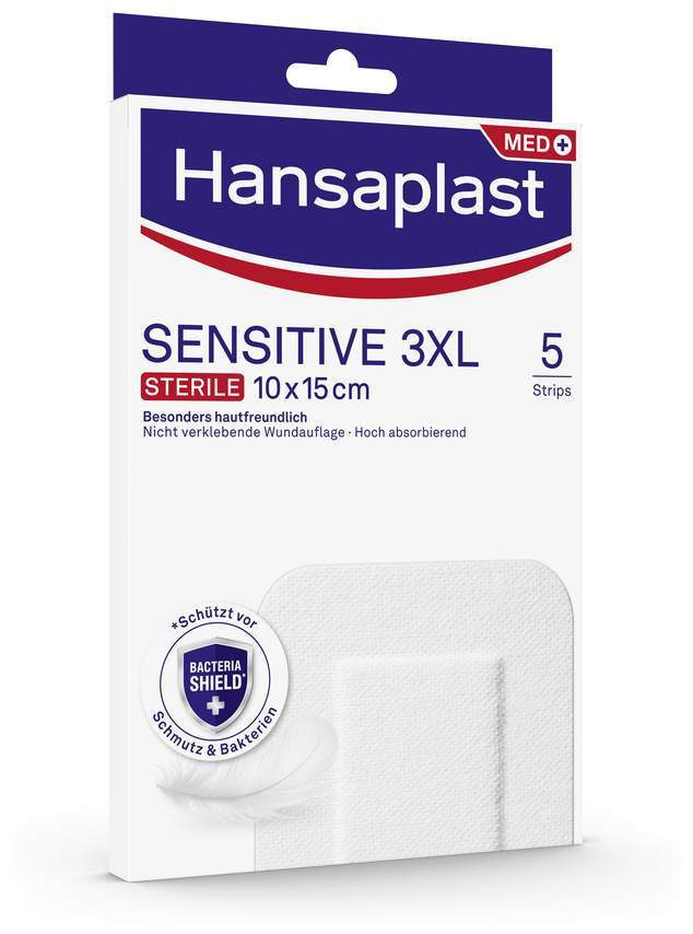Hansaplast Sensitive 3XL Pflaster 10 x 15 cm 5 Stück