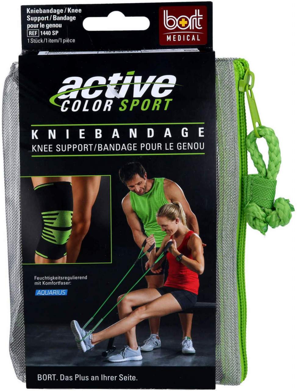 Bort Activecolor Sport Kniebandage S Schw.-Grün