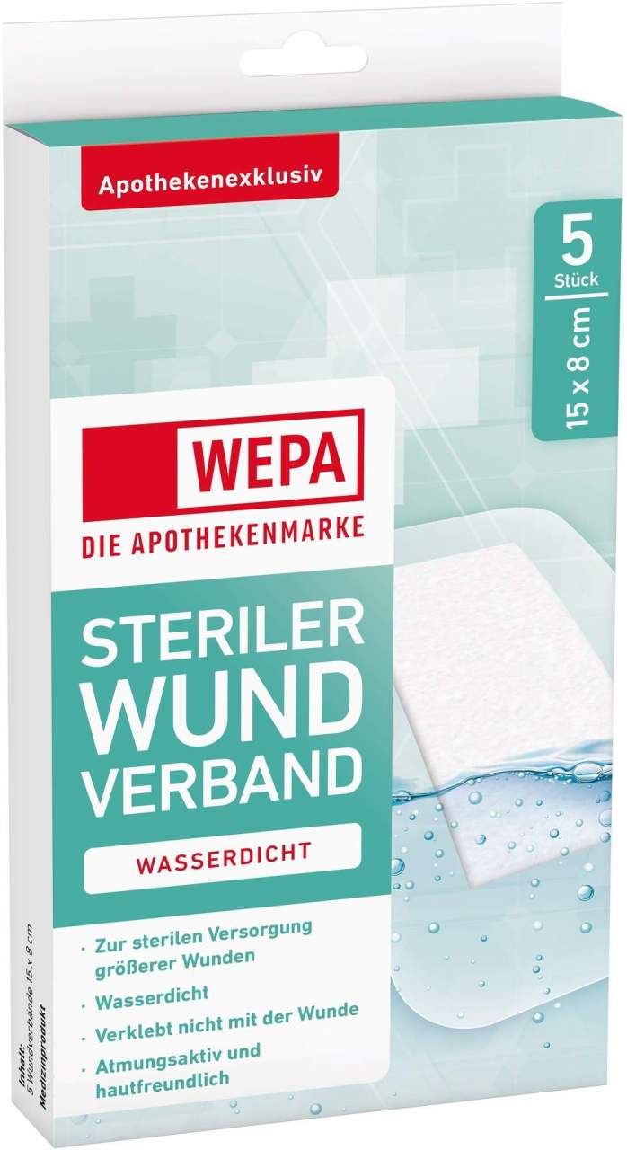 WEPA Wundverband Wasserdicht 8x15 cm Steril
