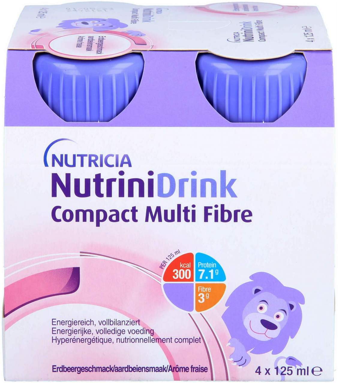Nutrinidrink Compact Multifibre Erdbeere 4 X 125 ml