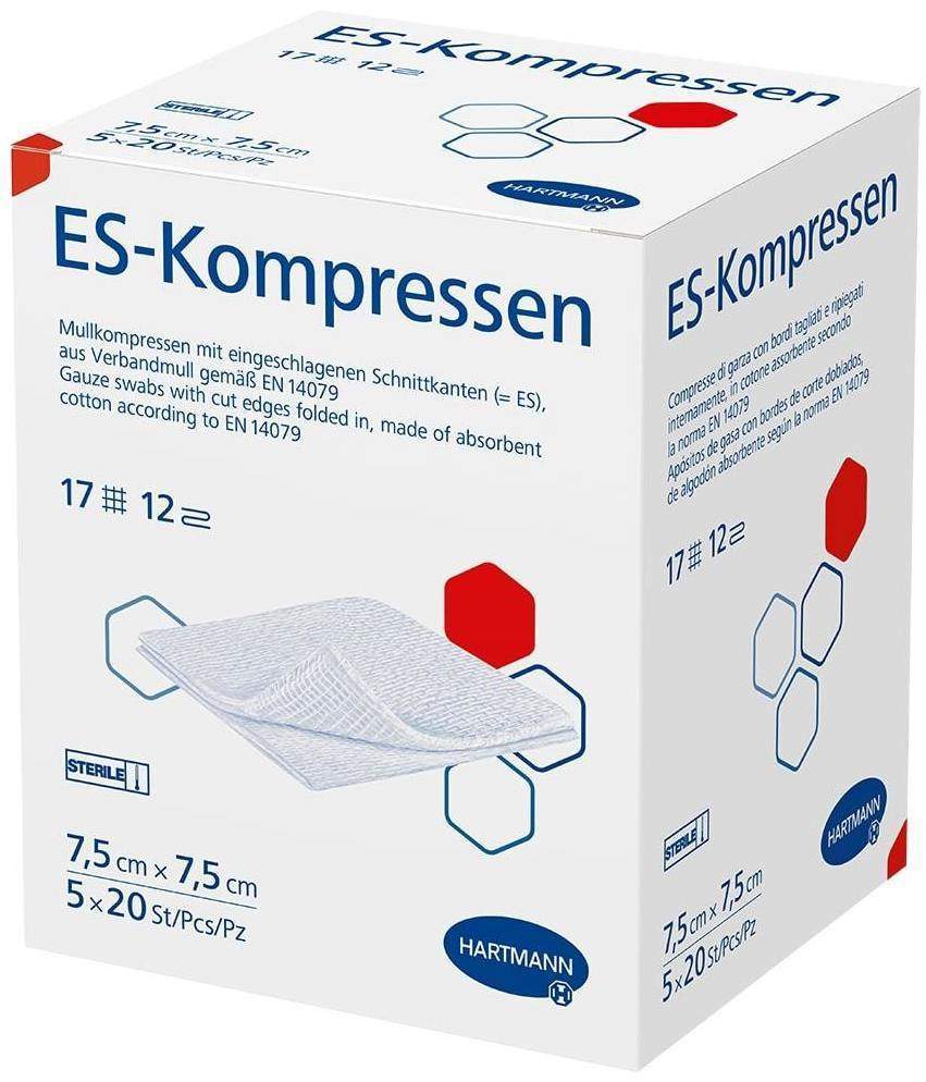 Es-Kompressen Steril 7,5 X 7,5 cm 5 X 20 Kompressen