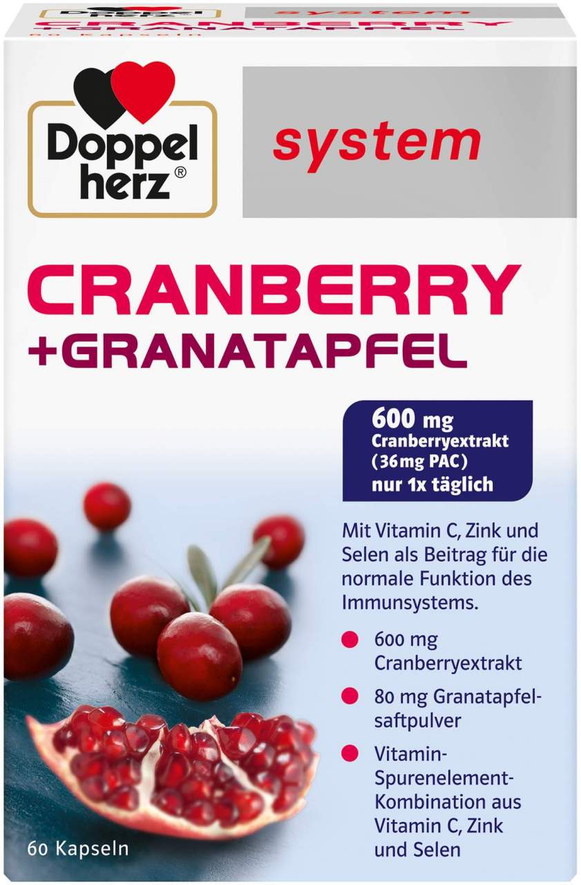 Doppelherz System Cranberry + Granatapfel 60 Kapseln