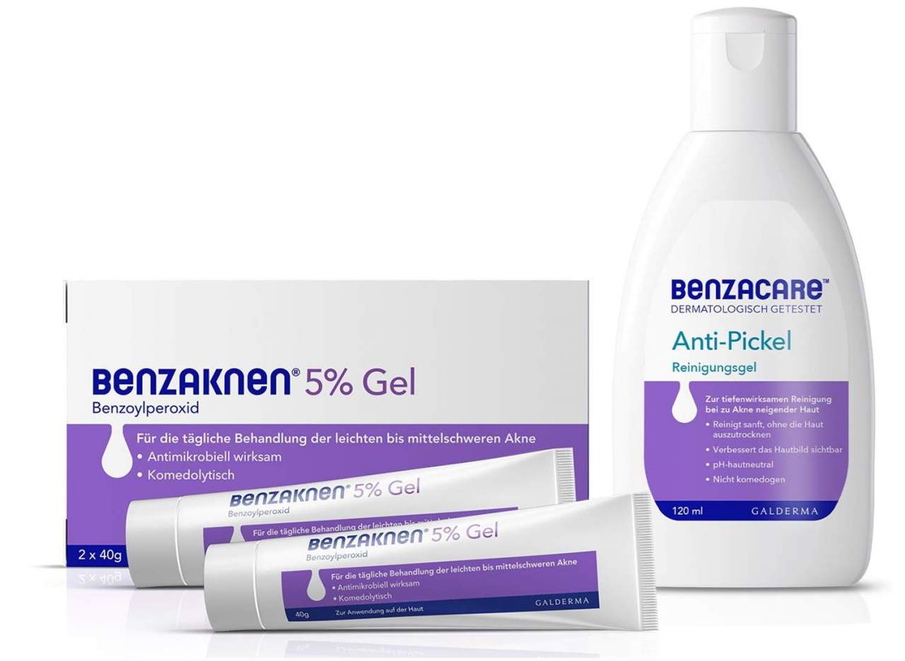 Benzaknen 5% Gel 2 x 40 g + Benzacare Anti-Pickel Reinigungsgel 120 ml