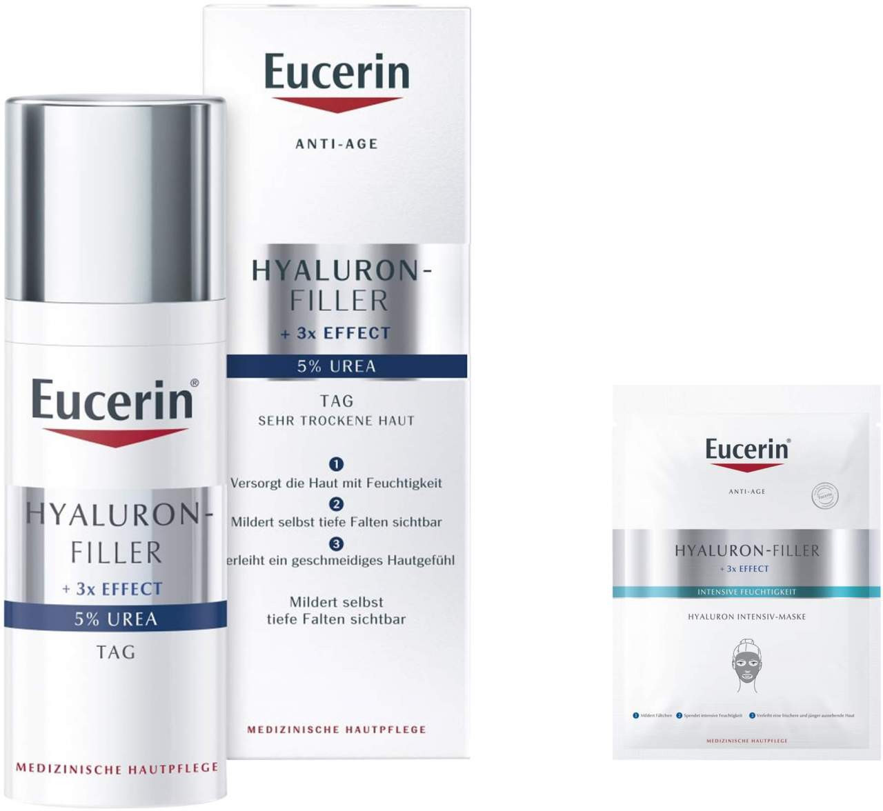 Eucerin Anti-Age Hyaluron-Filler Urea Tagespflege 50 ml + gratis Anti Age Hyaluron Spray 50 ml - Bei trockenheitsbedingten Falten