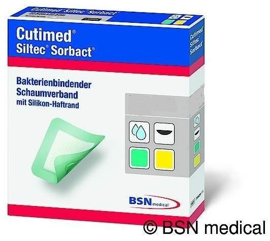 Cutimed Siltec Sorbact Pu-Verb.15x15 cm 12 Kompressen