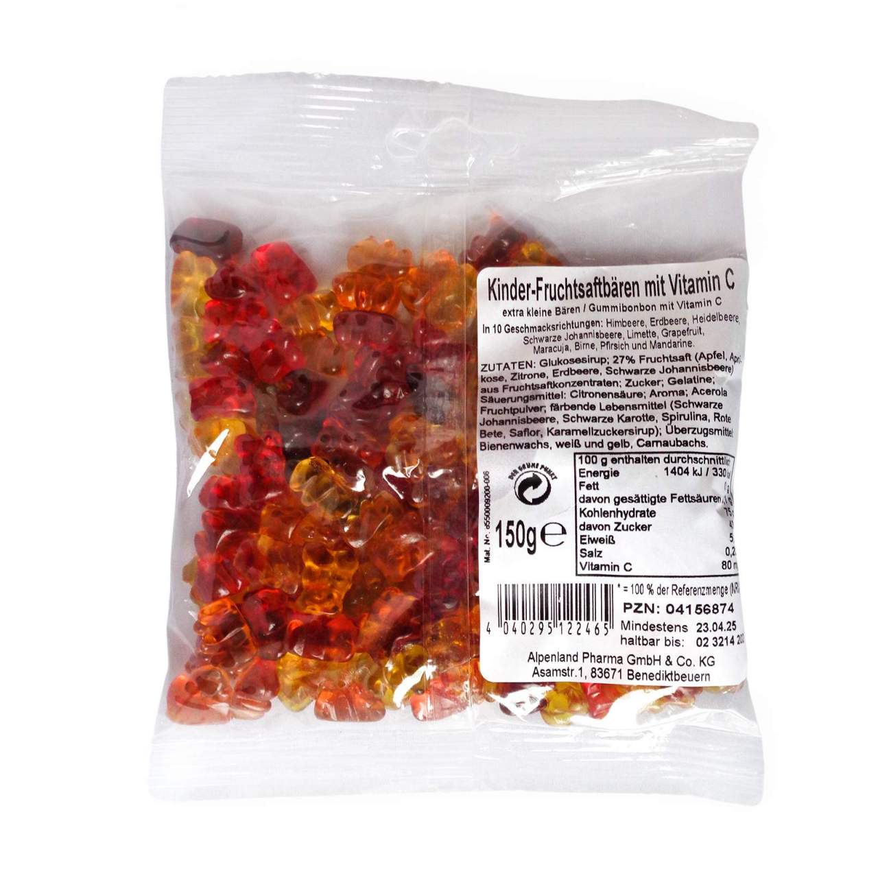 Kinderbärchen 8-Frucht Ohne Rindergelatine 150 G