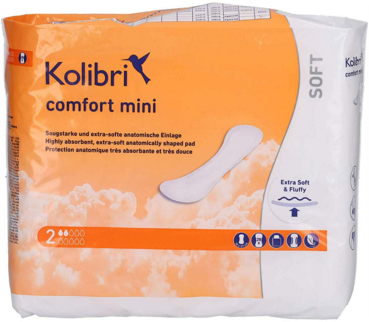 Kolibri Comfort Einlagen Anatomisch Mini 28 Stück