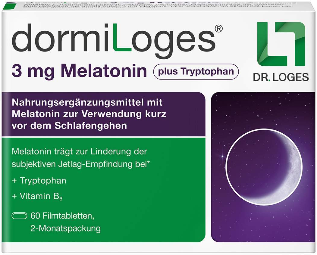 Dormiloges 3 mg Melatonin plus Tryptophan Tabletten 60 Stück