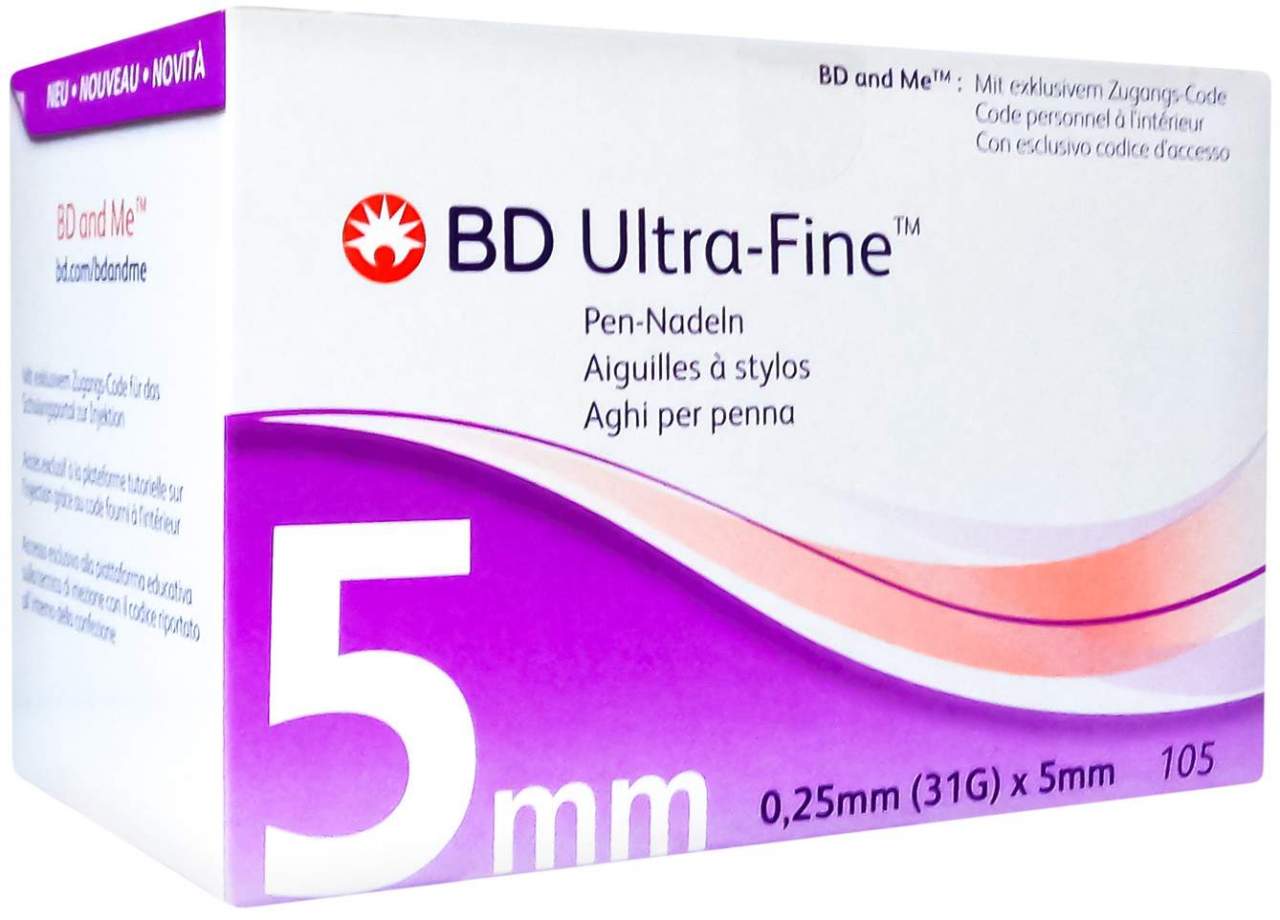 Bd Ultra Fine 5 mm 31g 0,25 mm 105 Pen Nadeln