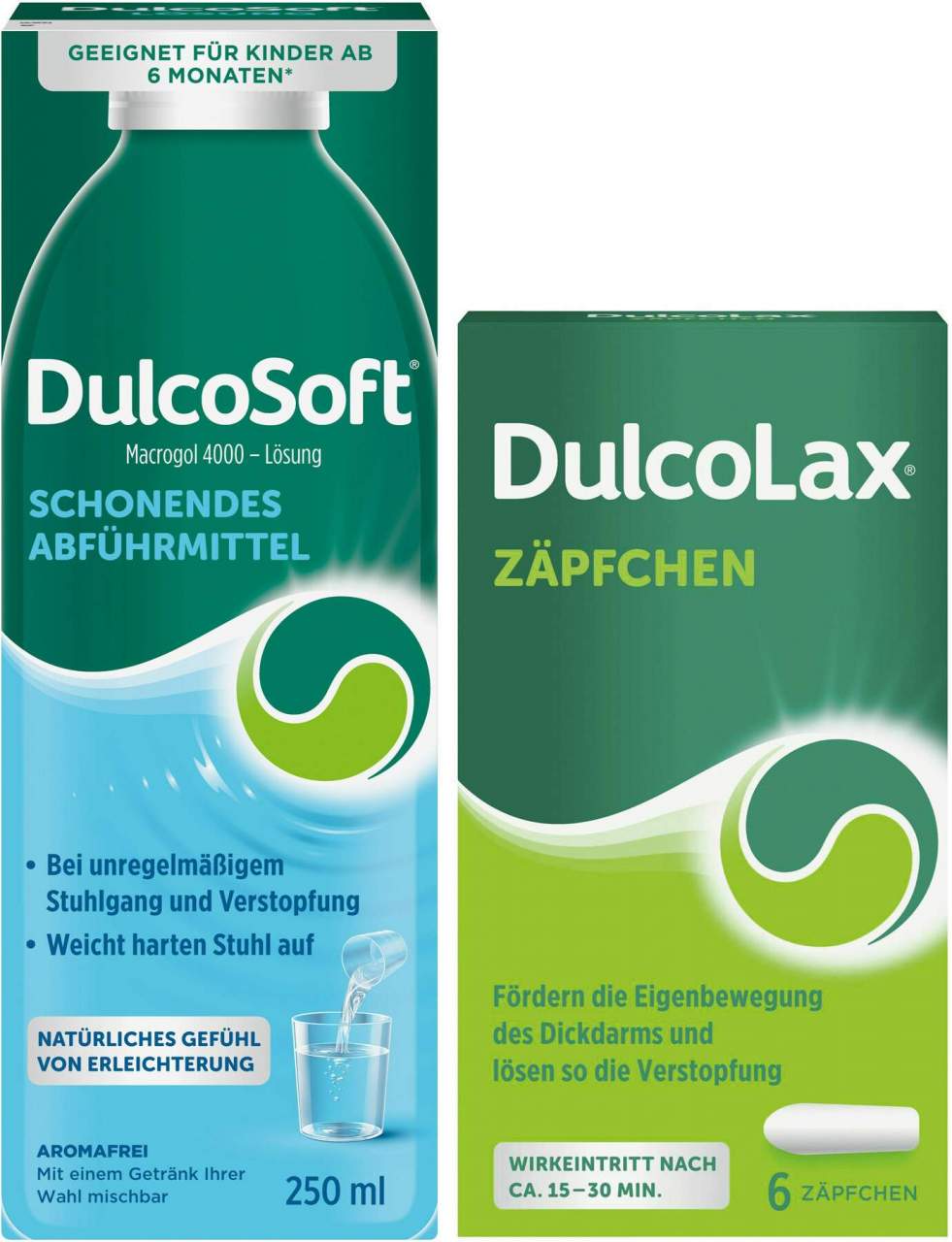 Dulcosoft Lösung 250 ml + Dulcolax Suppositorien 6 Stück