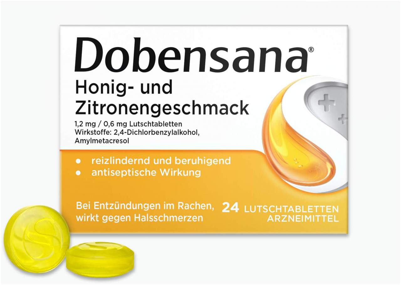 Dobensana Honig- und Zitronengeschmack 1,2 mg & 0,6 mg 24 Lutschtabletten