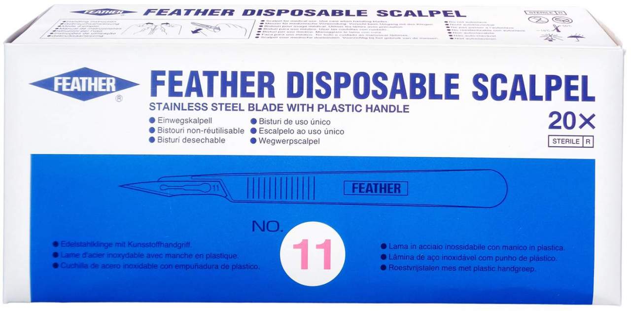 Skalpell Einmal Figur 11 Feather 20 Stück