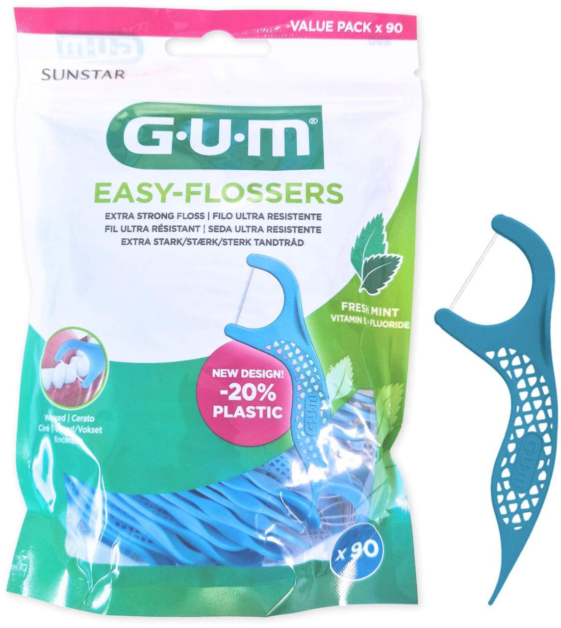 Gum Easy-Flossers Zahnseide inklusive Halter 90 Stück