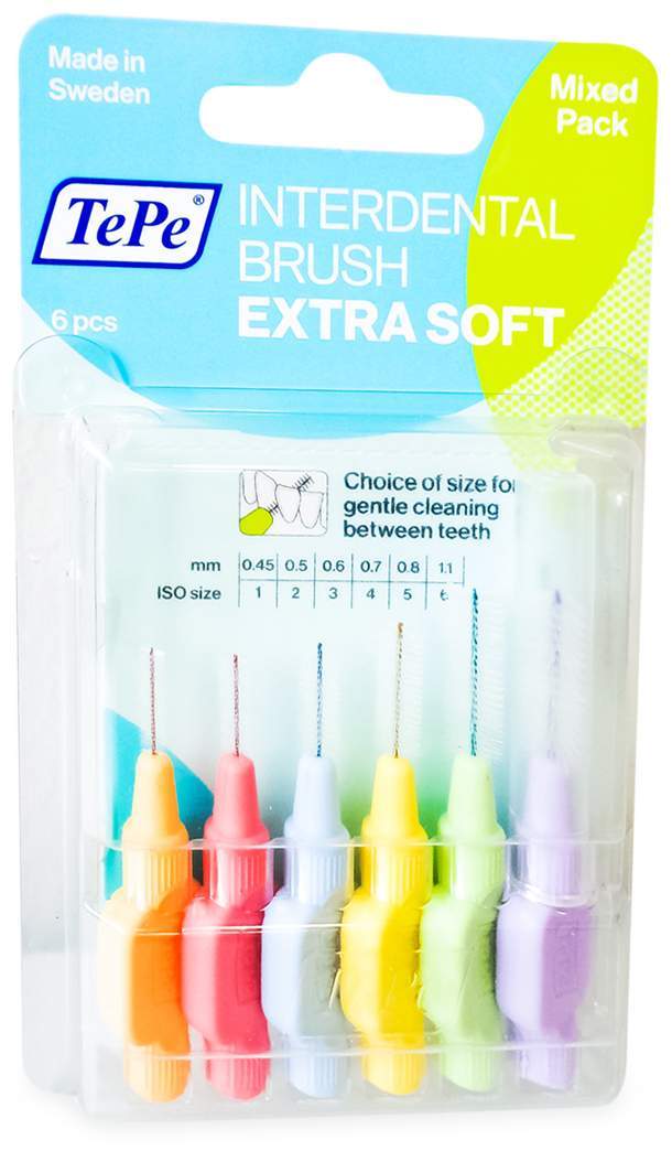 Tepe 6 Interdentalbürsten X-Weich Gemischt