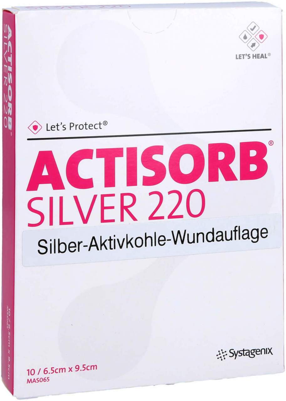 Actisorb 220 Silver 9,5x6,5 cm Steril Kompressen